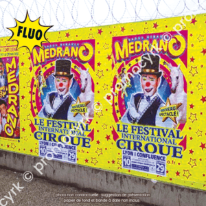 affiches de cirque a coller fluo pour votre affichage libre