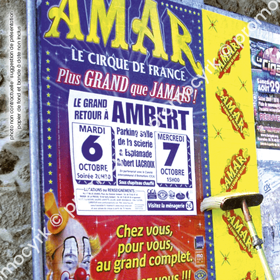 affiches murales de cirque 80x120 pour affichage et collage