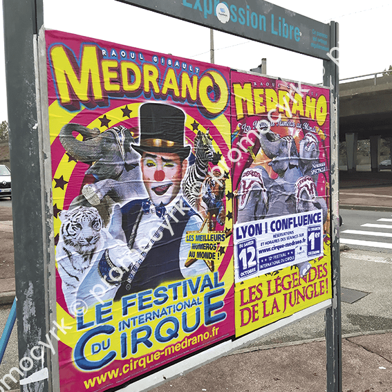 affiches murales de cirque mika format 80x120 avec encre fluo