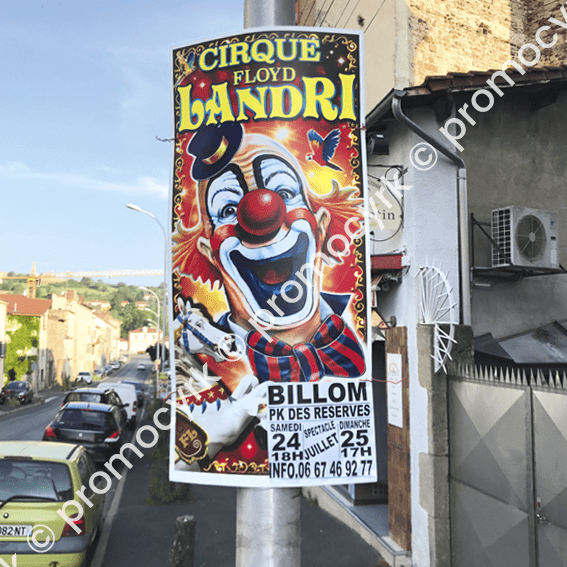 panneaux carton pour l'affichage de votre cirque en ville