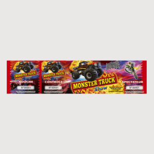 ticket d'entree ou contremarque pour spectacle monster truck show