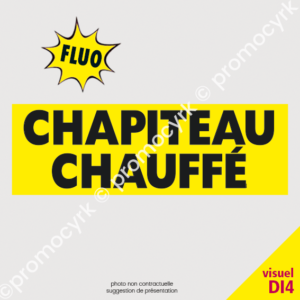 bandeau chapiteau chauffe sur papier fluo jaune