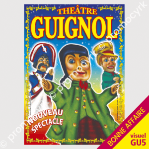 affichette pour un spectacle guignol avec le gendarme et gniafron