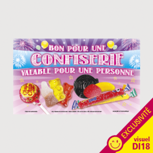 ticket cartonnÃ© bon pour une confiserie