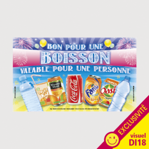 ticket 10x6cm bon pour une boisson