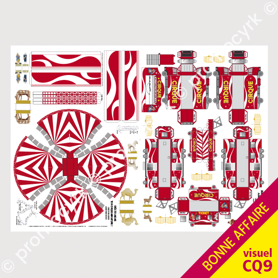 Maquette carton de cirque à découper et à monter. Livraison rapide.