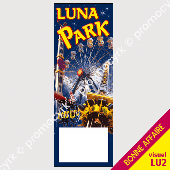 affiches vitrine luna park personnalisables format 25x70cm