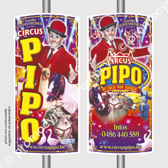 panneaux special cirque imprimes des 2 cotes