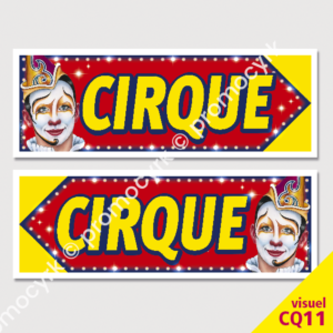 fleche de cirque avec clowns