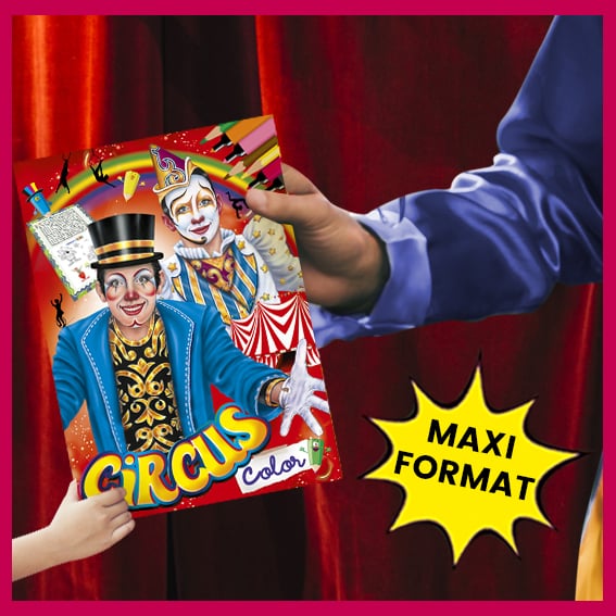 achat dun album coloriage avec des jeux au cirque