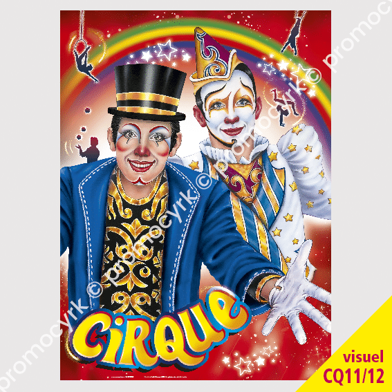 affiches de cirque avec beaux clowns