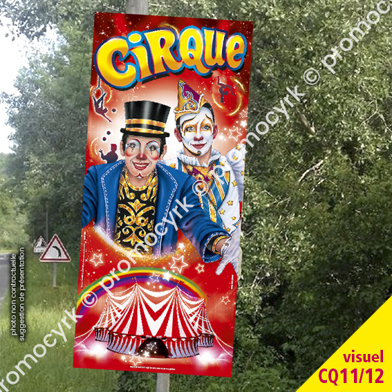 affichage de panneau en carton pour un spectacle de cirque