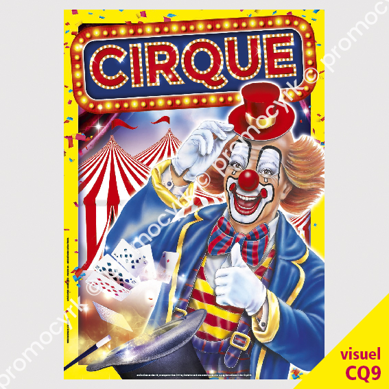petite affiche de cirque avec un joli clown