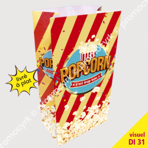 joli sachet en papier pour mettre les popcorn pour les spectacles