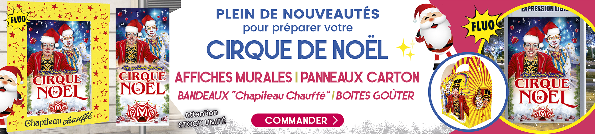 des affiches pour un cirque de noel