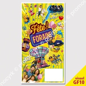 VISUEL D'UN PANNEAU D'AFFICHAGE POUR UNE FETE FORAINE